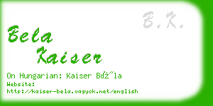bela kaiser business card